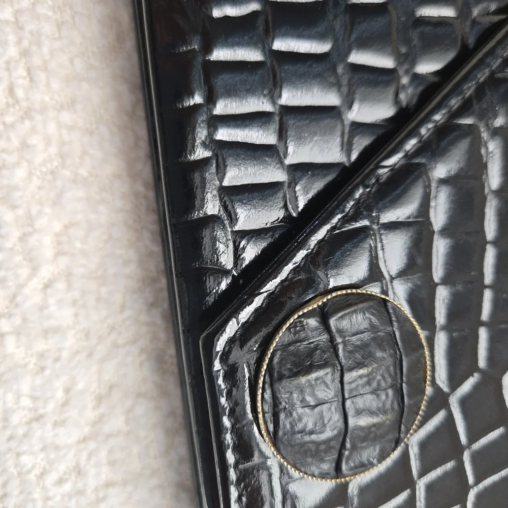 Yves Saint Laurent Vintage Black Patent Clutch